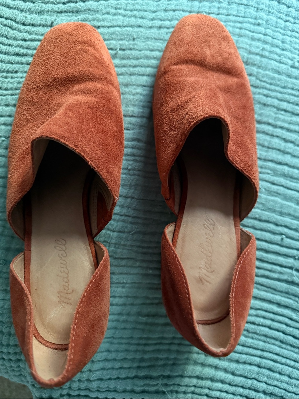 Madewell Rust Suede D'Orsay Slip-On Flats